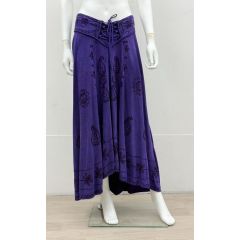 long acid wash skirt